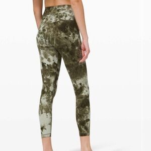 Lululemon Align Pant 25’ Diamond Dye Light Sage Army Green Olive Size 8